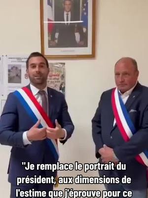 A post by @cedrafbn32h on TikTok caption: 🔱⚡️ "Je remplace le portrait du président, aux dimensions de l'estime que j'éprouve pour ce président, c'est un petit président !" #macron #emmanuelmacron #macronie #france🇫🇷 #rire 