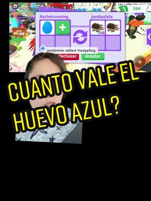 A post by @reichelplayer on TikTok caption: Mis ofertas por mi huevo azul con nombre #AdoptMe #StarPets #Roblox #blueegg 