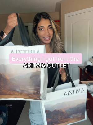 A post by @rafiah.ali on TikTok caption: Aritzia Outlet Haul!! Not me still being shocked at how great the deals were 🤩🤯#aritzia #aritziaoutfits #fashion #summerlooks #haul @Aritzia