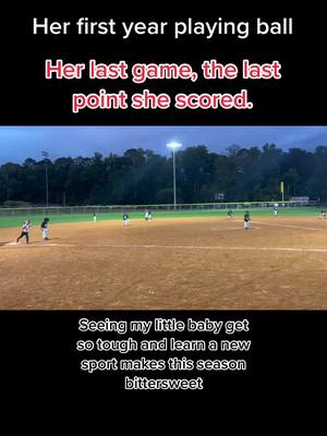 A post by @tori2hands on TikTok caption: Endlessly proud of you, baby girl. 💖 #tball #lastgameoftheseason #6u #runforestrun 