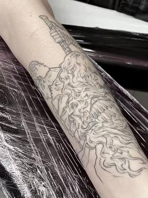 A post by @koshtattoo on TikTok caption: Berserk Tattoo 🗡️ | #tatouage #berserk #anime #manga #tattootiktok #ghostemane 