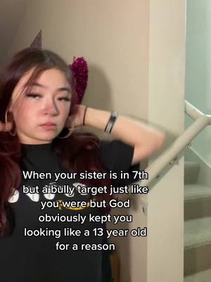 A post by @unicorn.famili on TikTok caption: 7th grade girls are mean #fyp #middleschool #7thgrade #big #sister #bigsister #bully #20 #littlesister 