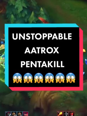 A post by @official_yourlolsupport on TikTok caption: UNSTOPPABLE AATROX PENTAKILL! 😱 #leagueoflegends #leaguetok #leaguetiktok #yourlolsupport #slayerone77 #aatrox