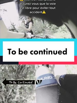 A post by @jeandeg09 on TikTok caption: cette video est un message de prevention, L’accident est évité de peu je m’excuse auprès de cette personne et vous invite a faire attention sur les chemins fréquentés pour eviter le pire #prevention #tobecontinued #accident #mtb #velo #descente #dh #DH #vtt 