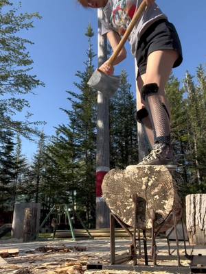 A post by @abbystevens325 on TikTok caption: Grwm to train 🪓🪵😊 #timbersports  #lumberjack  #lumberjil 