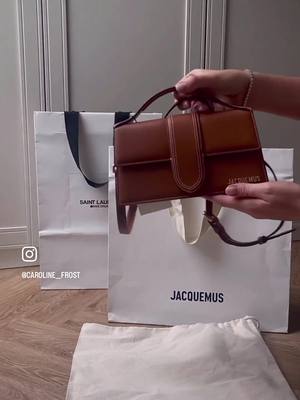 A post by @caroline_frost on TikTok caption: unboxing to new cuties 🥹  #fyp #foryou #foryoupage #fypシ #unboxing #new #new #newbags #ysl #yslbag #jacquemus #jacquemusbag #jacquemusbambino #bambino #le5Á7