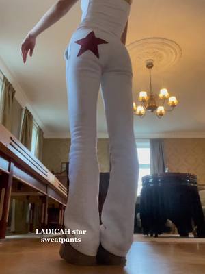 A post by @ladicah on TikTok caption: @celine aschehoug wearing our coming star sweatpants⭐️ more info at instagram #starpants #foryou #ladicah #sweatpants 