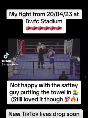 A post by @dj_ste_potter on TikTok caption: My fight on 20/04/23 white collor boxing at the BWFC Stadium #djstepotter #boxing #fight #provitnutrition