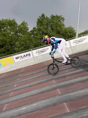 A post by @jasonnoordam._ on TikTok caption: Without padeling, just gaining speed with the momentum. #bmx #bmxracing 