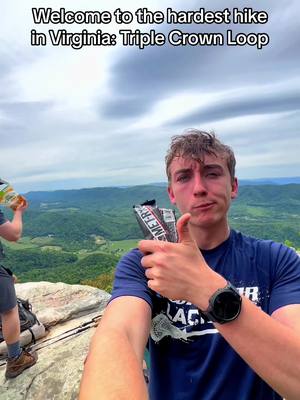 A post by @davidjay.v on TikTok caption: 8000 feet of elevation gain, roughly 40 miles, 3 days, 2 nights. Easily the most challenging thing ive ever done. #hikingszn #astetic #adventure #virginiahikes 