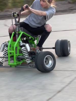 A post by @trippysuz on TikTok caption: No breaks but thats not stopping me 🛞💨  🎥 /owner of karts : @Ufobuiltco   ##gokart##driftgirl##girldrifter##girldrifting##girldrifters##motogirls##cargirls##builtnotbought##drifting##drift##racecargirl ##buildcommunity##homebuild##shifterkart##minibuilds##carculture