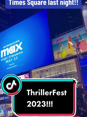 A post by @ricktreon on TikTok caption: A few clips from walking around Times Square last night!! #BookTok #writertok #authortok #newyorkcity #thrillerfest2023 #thrillerfest #timessquare @ITW Organization