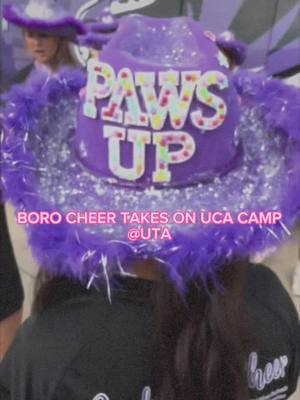 A post by @jisdcheer on TikTok caption: Boro Cheer day 1 of UCA Camp @UTA #pawsup #cheerleading #ucacamp #mihdyp