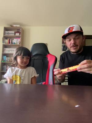 A post by @enricostrambini on TikTok caption: Mia figlia prova cose della mia infanzia! #perte #viral #toblerone #foryou