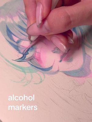 A post by @soulroho on TikTok caption: what other character do you want to see in my style? cute miku w/@ohuhuart  this is my first time using alcohol markers and I’m in love 😩🤍 thanks Ohuhu ✨#art #miku #alcoholmarkers #illustration 