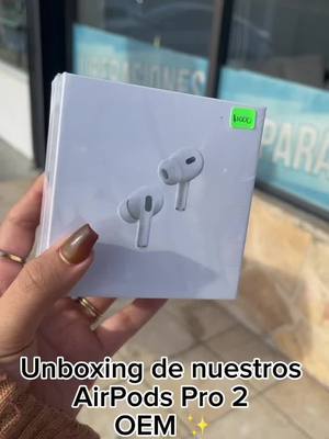 A post by @wiphonemobilefix on TikTok caption: Hoy queremos mostarte el unboxing de nuestros airpods Pro 2 en tienda 🫶🏻✨ Recuerda que todos nuestros equipos y/o servicios tienen garantía hasta de 30 dias ✅