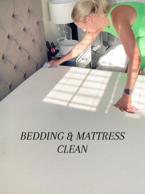 A post by @twinklecleaningduo on TikTok caption: My top tips for looking after my mattress are.  🧼 vacuum the mattress first when cleaning to remove dust particles and mites.  🧼 Use products like Surf Detergent that’s tough on stains and Dettol laundry sanitiser which kills 99.9 % of bacteria to wipe over surfaces that can’t be washed easily.  🧼 When deep cleaning Iair my bedding and quilts for a few hours. 🧼 use a mattress protector all year round and pillows that have removable covers for washing. #summerclean #summercleaning #mattressclean #deepclean #howtoclean #cleaningproduct #cleanwithme #cleanfluencers #cleaningmotivation #cleaningmakesmehappy #cleaningaccount  #cleaningaddict #satisfyingclean #watchmeclean  #tipsandtricks #powerclean #deepcleaning