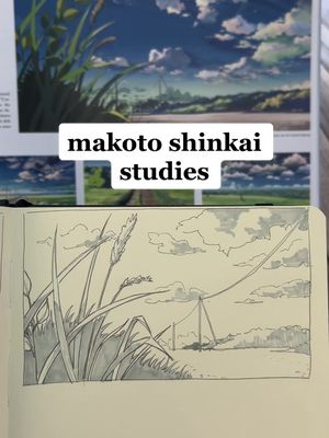 A post by @risataki on TikTok caption: drawing outside's one of my favourite things :') #sketchbookart #artstudies #artbook #studyart #fypシ #makotoshinkai 