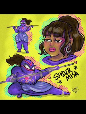 A post by @misabobsupergeek on TikTok caption: Finally drew a Spidersona version of myself and I think it came out pretty good 😊 #spidersona #spidersonas #spiderverse #spiderman #drawthisinyourstyle #dtiyschallenge #drawthisinyourstylechallenge #dtiys #comics  #doodle #drawing #drawings #draw #drawmore #characterdesign #sketchbook #sketch #sketching #sketches #sketch_book #doodles #art #itry #digitalart #digitaldrawing #procreateart #procreate #procreatedrawing #greenhair #newbrushes #fyp