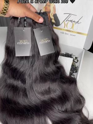 A post by @jadedextensions on TikTok caption: Customers orders always get shipped next day 🫶🏾 use shop pay at check out to split your payments up 🖤#rawvietnamesehair #packagingorders #rawhairvendor #hairbusinessowner #TRENDING