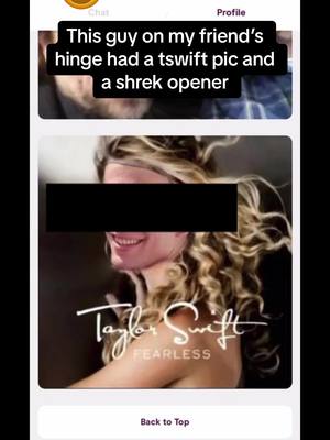 A post by @ellie.bernstein on TikTok caption: You belong with me (Shrek’s version) #taylorswift #shrek #erastour #dating #hinge #acting #accent