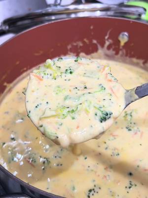 A post by @charlenef.g on TikTok caption: broccoli cheddar soup 🥦🧀😮‍💨 #fyp #foryou #foryoupage #food #foodtiktok #soup 