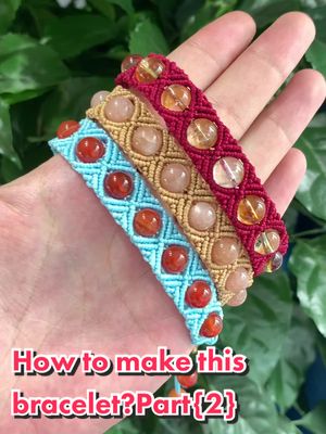 A post by @diy_crystalbeads on TikTok caption: How to make this bracelets ?more details .Part {2}#crystal #crystals #handmade#manmadedesign #strings #beads #handmade #carnelian #crystalhealing 