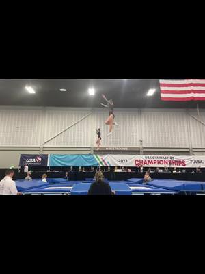 A post by @cmg_2_3 on TikTok caption: Synchro National Champs! #trampoline #syncrho #insync @slay.every.day.ok💜 @caleighanddaizy0  