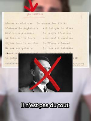 A post by @elienv_ on TikTok caption: Un poème ingénieux de la résistance ! sources👇 - parismuseescollections.paris.fr/fr/musee-jean-moulin/oeuvres/poeme-a-double-lecture-texte-gigogne-ode-a-hitler-l-an-i-de-la#infos-principales 
 - textesatoutvent.blogspot.com/2013/08/enigme-lan-1-de-la-kollaboration.html 
 - fr.wikipedia.org/wiki/Vers_bris%C3%A9s  #culture #histoire #lesaviezvous #tiktokacademie 