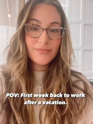 A post by @stephaniesalomoni on TikTok caption: That first week back to work after a vacation is a killer! 😵‍💫 Anybody else feel that way!?! #iwanttotakeanap #worklife #thestruggleisreal #beachyhair #funny #hairstylistproblems #hairoftiktok #fyp #blowthisup #singlemomlife #30something #haircolorist #goldenbrunette