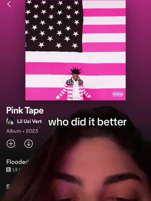 A post by @itsreallyroni on TikTok caption: first thing i thought of when i saw pink tape album 🙏 i support both uzi and ice spice