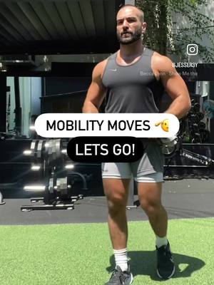 A post by @jesser3y on TikTok caption: Move that body! Your hips and back will feel great! #mobility #hips #back #workout #stretch #training #gym #motivation 