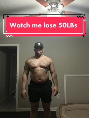 A post by @stashmoe on TikTok caption: Watch lose 50LBS in 3 months.  #weightloss #fitness #selflove #motivation #gym #tattoos