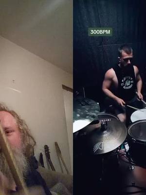 A post by @brentmetalfunkpeterson1 on TikTok caption: #duet with @Пулемёт Владимир #drums