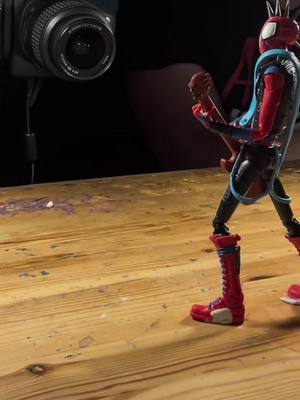 A post by @fatbirdthings on TikTok caption: Hobie Brown is something else #stopmotion #spiderpunk #spiderman #hobiebrown #acrossthespiderverse seriously, i’m in love with him