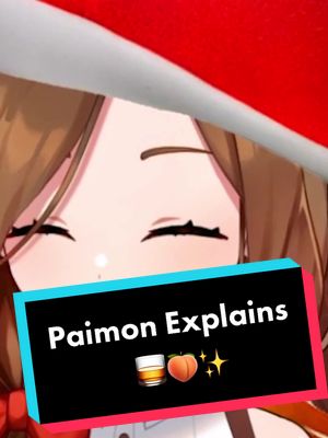 A post by @pockeiichan on TikTok caption: Paimon is VERY excited to share what she learned from Kaeya today! 🥃🍑 #vtuber #GenshinImpact #paimon #boofing #envtuber #anime #foryou #smushicomehome #smushi 