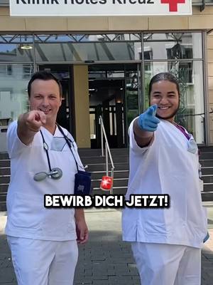 A post by @drk_schwesternschaft_ffm on TikTok caption: Wann bewirbst du dich bei uns? 🚀 #pflegehumor #pflegefachkraft #drk #pflegemitherz 