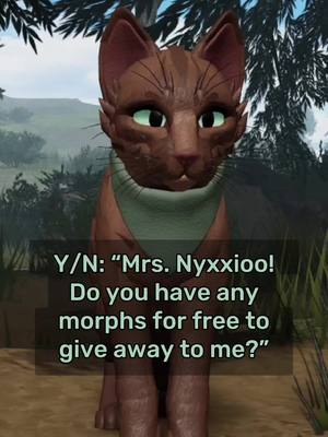 A post by @nyxxioo on TikTok caption: ➤ If you ever see me in game feel free to ask for a morph! I’ll more then happy give you one of my morphs🫶‼️‼️ || #wcue #warriorcatsultimateedition #wcueroblox #wcroblox #nyxxioo #nyx #fyp #wcuefyp #story #wcuetiktok #wcuemorph #duet #nyxxioowcue #warriorcats #roblox