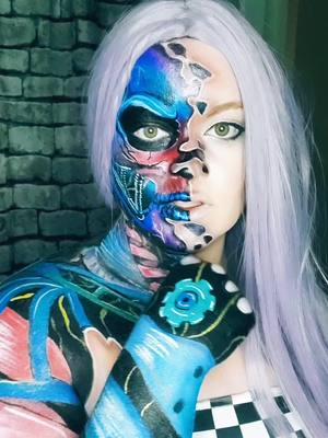 A post by @bl00dy.stray on TikTok caption: #straycity #makeup #facepaint #oc 