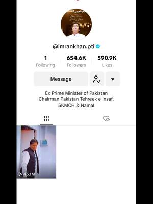 A post by @imrankhan.pti.official_ on TikTok caption: #Our social media team shows me incredible clips from TikTok made by youth, even from rural regions. I've decided to join this platform to connect with you all.@imran khan official❤ @Imran Khan Official 