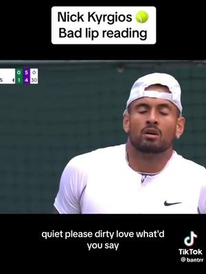 A post by @pinkcheckers2020 on TikTok caption: 🤣🤣🤣 #banter #fyp #lol #nickkyrgios #tennis #funnytocs