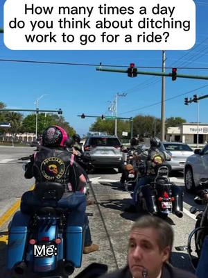 A post by @gdawg99 on TikTok caption: Everyone fantasizes about ditching work for piece of mind, right? #CapCut #MentalHealth #relax #harleydavidson #combatveteran #military #funny #humor #trending #hashtag 