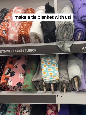 A post by @kieraadavisss on TikTok caption: Make a tie blanket with us! #tieblanket #fyp #date #fabric 