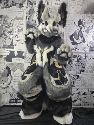 A post by @fufukistudio on TikTok caption: The character has been adopted and we finished making it today! #furry #furryfandom #furrycommunity #fursuit #fursuiter #fursuitmaker #fursuting #kemono #kemonosuit #kemonofursuit #kemono #kemonosuit #kemonofursuit #furry #獣 #ケモノ #ケモノ着ぐるみ #着ぐるみ #fufuki #handmade #dragon #ハンドメイド #design  #十二光年 #12lyears #charactordesign #charactor#kigfursuit 