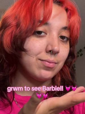 A post by @bandloser on TikTok caption: please rush to see this movie it was SEWWAW GOOD 😭😭💓 #barbie #BarbieMovie #barbiemakeup #whatwasimadefor #greenscreen 