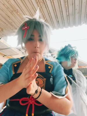 A post by @karuminasan on TikTok caption: Un Shawn Ayaka psycho ? Oui. #genshin #GenshinImpact #genshinimpact34 #ayaka #kamisatoayaka #inazumaeleven #inazuma11 #inazuma11⚡️ #ina11 #shawnfroste #shiroufubuki #inazumaelevencosplay💙💙 #shawnfrostecosplay #game #anime #fyp