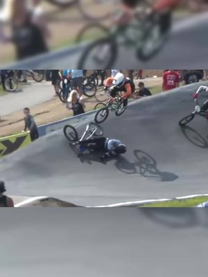 A post by @drewpolkbmx on TikTok caption: This weekend was crazy 🤯 Check out the full video on my YouTube channel! #bmx #bmxracing #crash #fail 