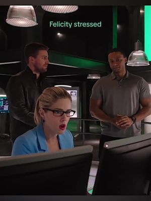 A post by @olicitysmoakqueen on TikTok caption: watch Oliver 😂😂 the way he had to seriously think about it before asking killed me. And the silence after 🤣Dig’s the smart one, keeping his mouth shut #olicity #greenarrow #arrow #oliverqueen #felicitysmoak #johndiggle #ota #shipedit ##coupleships