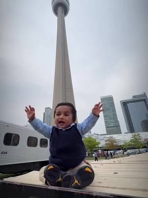 A post by @mytorontobaby on TikTok caption: soarin high to see the city views at the CN Tower #cntower #thingstodointoronto #torontoactivities #torontoexperiences 