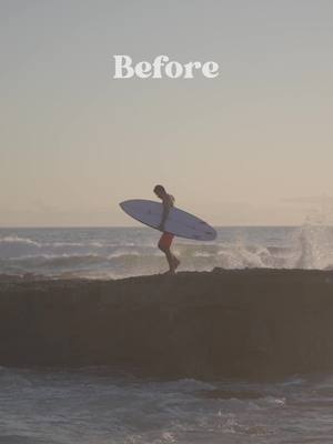 A post by @alexdim_ on TikTok caption: Color grading is a thing  #beforeandafter #adobepremiere #sunsetsurf 